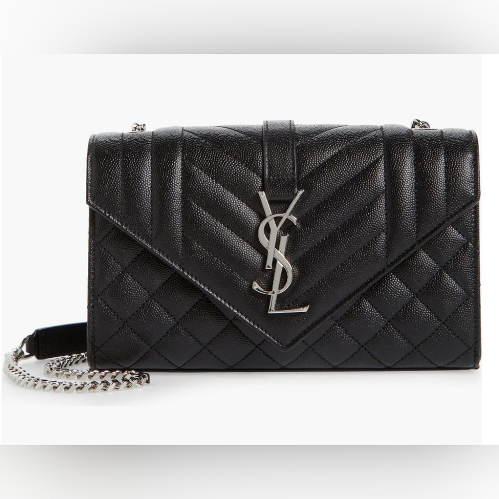 Saint Laurent Small Envelope Calfskin Leather Shoulder Bag $2650